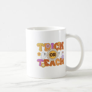 Retro Trick Or Teach Ghost Teacher Halloween Costu Coffee Mug