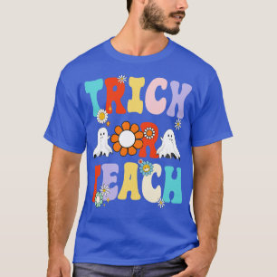 Retro Trick Or Teach Ghost Teacher Halloween Costu T-Shirt