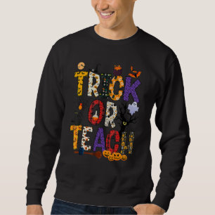 Retro Trick Or Teach Teacher Halloween Costume Men Sweatshirt