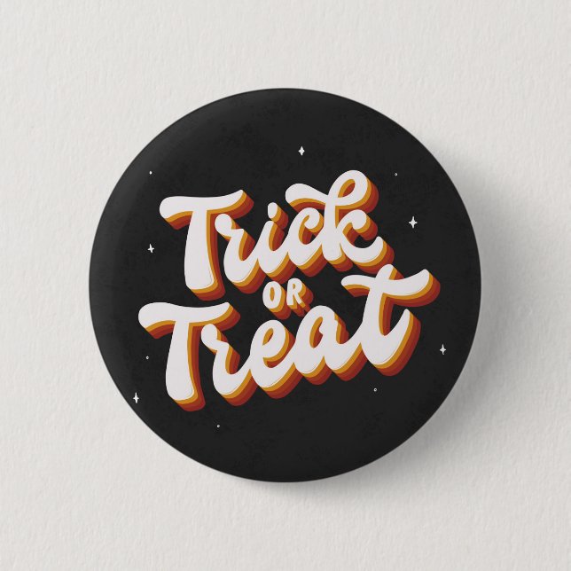 Retro Trick or Treat 6 Cm Round Badge (Front)