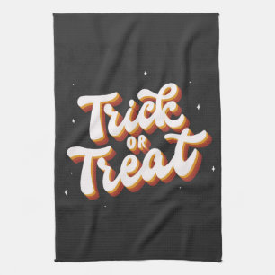 Retro Trick or Treat Tea Towel