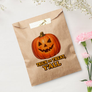 Retro Trick or Treat Yall Southern Pumpkin Favour Bag