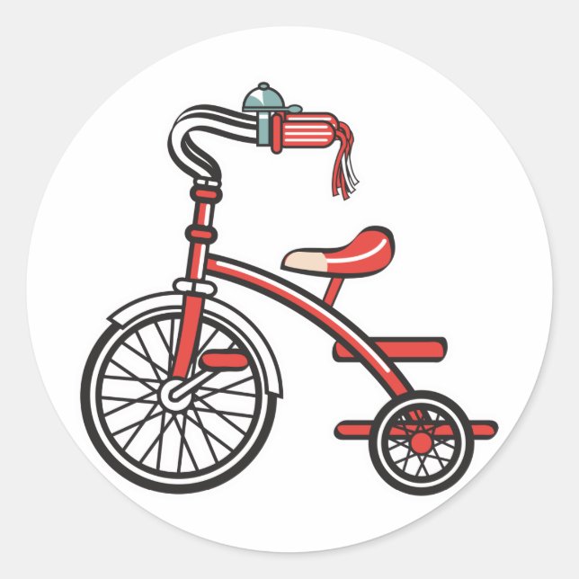 retro tricycle classic round sticker (Front)