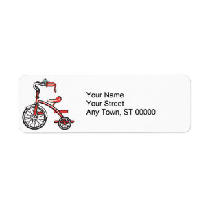 retro tricycle return address label