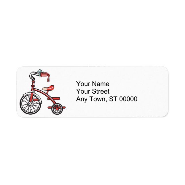 retro tricycle return address label (Front)
