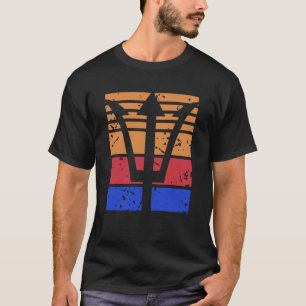 Retro Trident Symbol Sunset Vintage Ocean Warrior T-Shirt