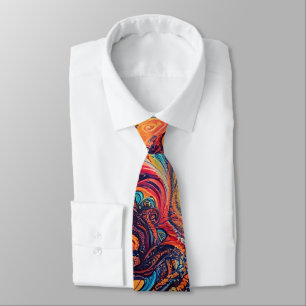 Retro Trippy Colorful Abstract Art Pattern Cool Tie