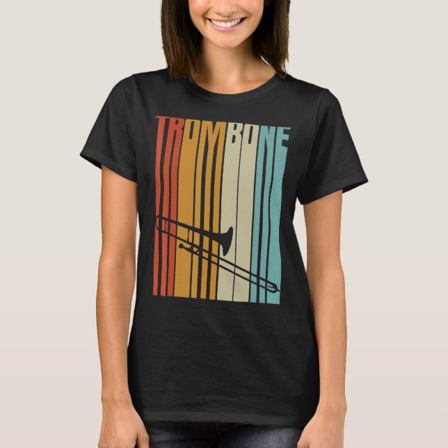 Retro Trombone  Cool Brass Instruments T-Shirt (Front)