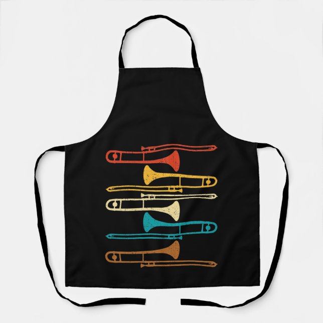 Retro Trombone - Jazz Apron (Front)