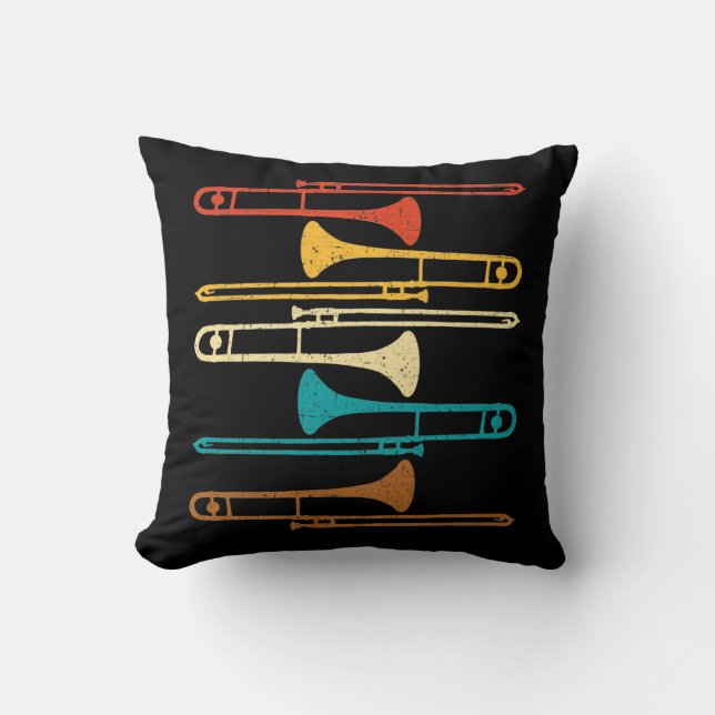 Retro Trombone - Jazz Cushion (Front)