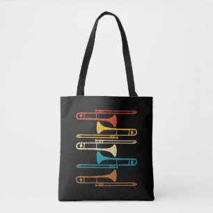 Retro Trombone - Jazz Tote Bag