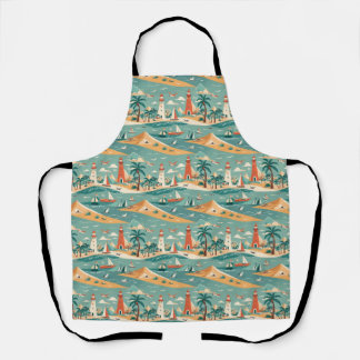 Retro Tropical Beach Apron