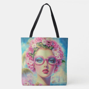 Retro Tropical Beauty  Tote Bag