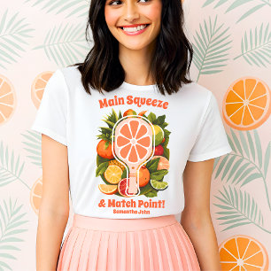 Retro Tropical Citrus Pickleball Bridal Shower Tri-Blend Shirt