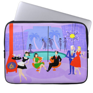 Retro Tropical Cocktail Party Laptop Sleeve