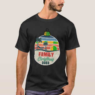 Retro Tropical Family Christmas 2023 Vacation Palm T-Shirt