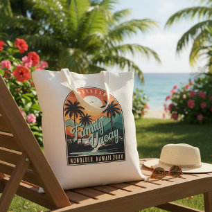 Retro Tropical Family Vacation ID1135 Tote Bag