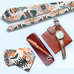Retro Tropical Hawaiian pattern Tie<br><div class="desc">The Hawaiian print men's tie showcases a captivating array of colourful tropical leaves in its design. The tie's pastel illustration captures the lush and exotic beauty of the Hawaiian islands, bringing a burst of tropical flair to any outfit. The leaves depicted on the tie feature a variety of suttle and...</div>