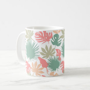 Retro, tropical, leaves coffee mug