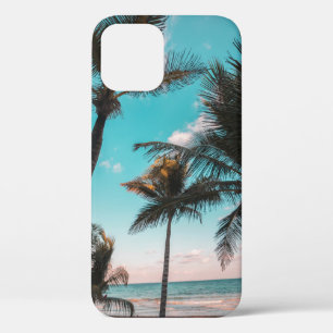 RETRO TROPICAL PALM TREE BY THE BEACH iPhone 12 CASE