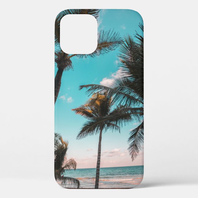 RETRO TROPICAL PALM TREE BY THE BEACH Case-Mate iPhone CASE (Back)