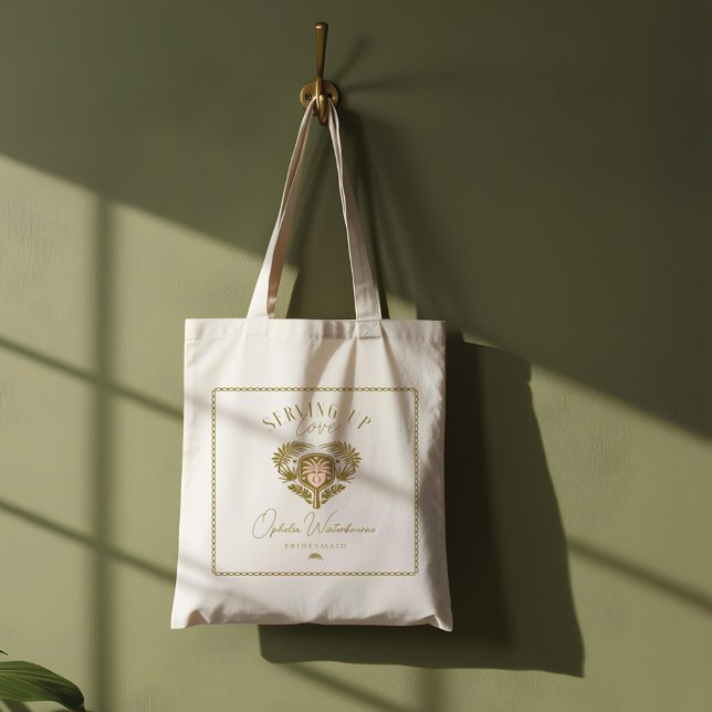 Retro Tropical Palm Tree Pickleball Bridesmaid Tote Bag (Retro Tropical Palm Tree Pickleball Bridesmaid Tote Bag)