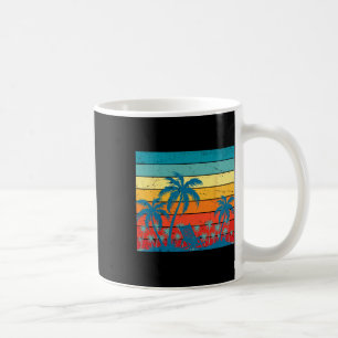 Retro Tropical Palm Trees And Sunset Beach Summer Coffee Mug