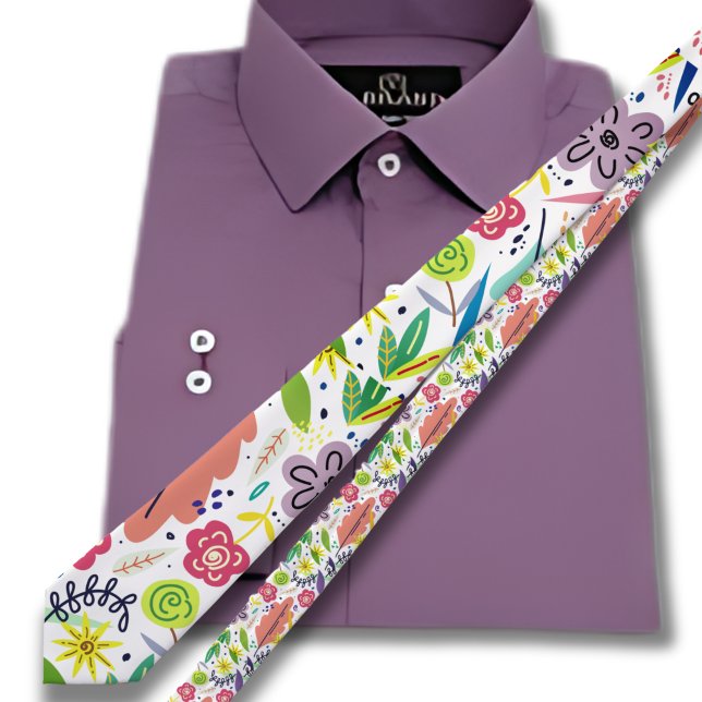 Retro Tropical Paradise Hawaiian pattern Tie (Creator Uploaded)