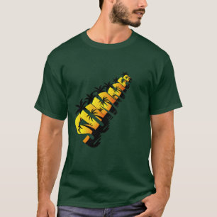 Retro Tropical Summer Typography Design with Palm T-Shirt