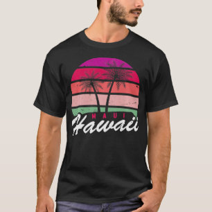 Retro Tropical Summer Vacation Palm Trees Maui Haw T-Shirt