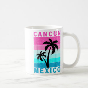 Retro Tropical Sunset Cancun Beach Mexico Summer V Coffee Mug