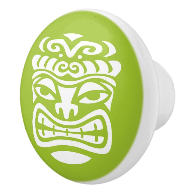 Retro Tropical Tiki Beach Ceramic Knob (Right)