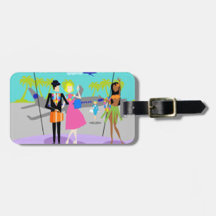 Retro Tropical Vacation Luggage Tag