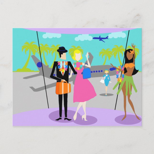 Retro Tropical Vacation Postcard (Front)