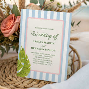 Retro Tropics Modern Coastal Island Wedding Invitation