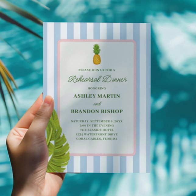 Retro Tropics Modern Coastal Rehearsal Dinner Invitation (Creator Uploaded)