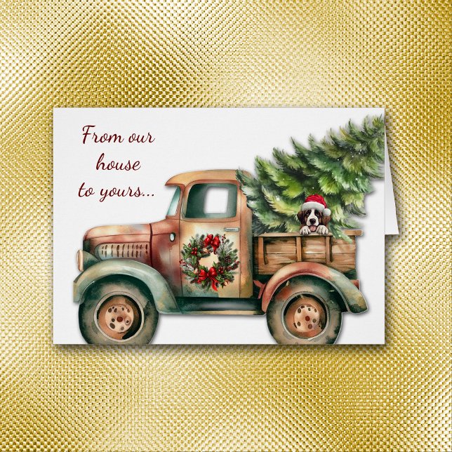 Retro Truck Saint Bernard Dog Christmas (Creator Uploaded)