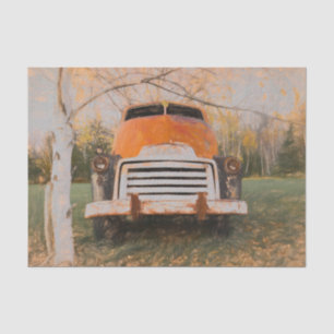 Retro Truck Vintage Rusty Brown Rustic Fall Tissue Paper