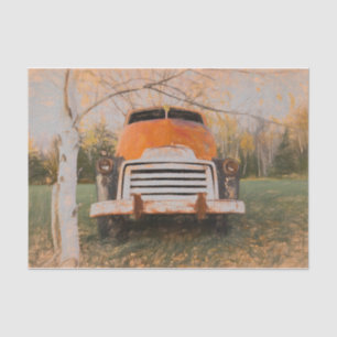 Retro Truck Vintage Rusty Brown Rustic Fall Tissue Paper