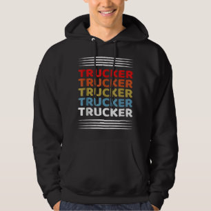 Retro Trucker SemiTruck Driver Trucking Hoodie