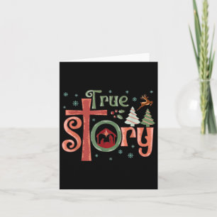 Retro True Story Jesus Christmas Nativity Scene Ch Card