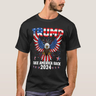 Retro Trump 2024 Take America Back American Flag T T-Shirt