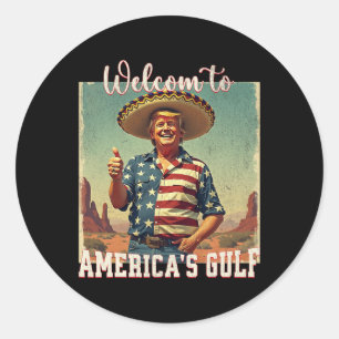 Retro Trump America's Gulf Mexico President Trump Classic Round Sticker