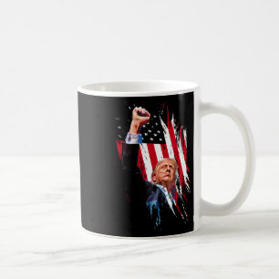 Retro Trump Fist Pump Usa Flag Mega Voting Electio Coffee Mug
