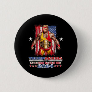 Retro Trump Funny Wrestling Meme Trumpamania 2024 6 Cm Round Badge