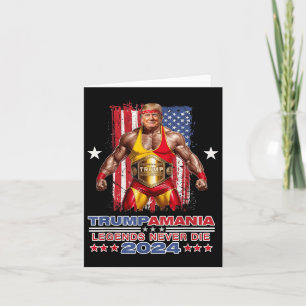Retro Trump Funny Wrestling Meme Trumpamania 2024 Card