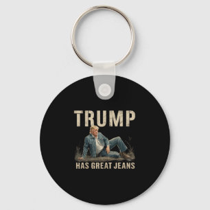 Retro Trump Has Great Jeans Meme Key Ring