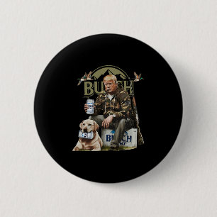 Retro Trump Hunting Deer Funny Beer Drinking Beer 6 Cm Round Badge