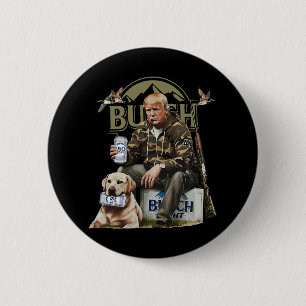Retro Trump Hunting Deer Funny Beer Drinking Beer 6 Cm Round Badge