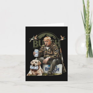Retro Trump Hunting Deer Funny Beer Drinking Beer Card